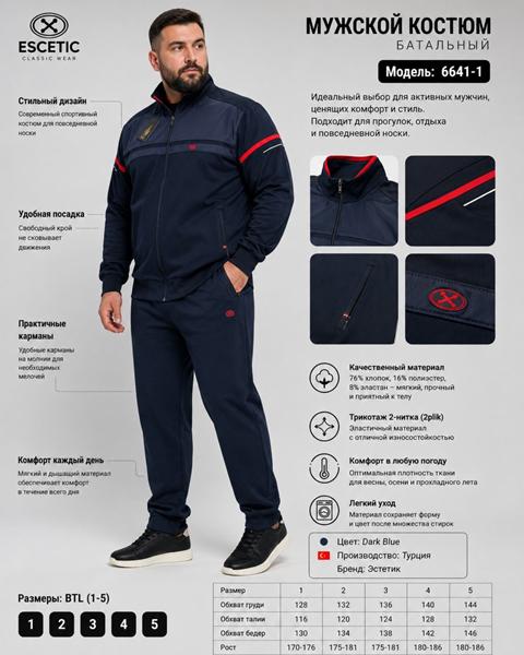 Костюм спорт AZT (54-62) AZ922-6641-1 navy (деми)