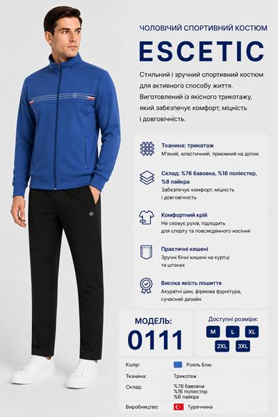 Костюм спорт AZT (M-3XL) AZ926-0111 blue (деми)