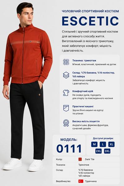 Костюм спорт AZT (M-3XL) AZ928-0111 red (деми)