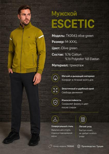Костюм спорт AZT (M-3XL) AZ931-0043 olive (деми)