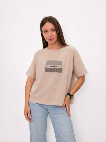 Футболка FSN (44-50) 6572 beige (лето)