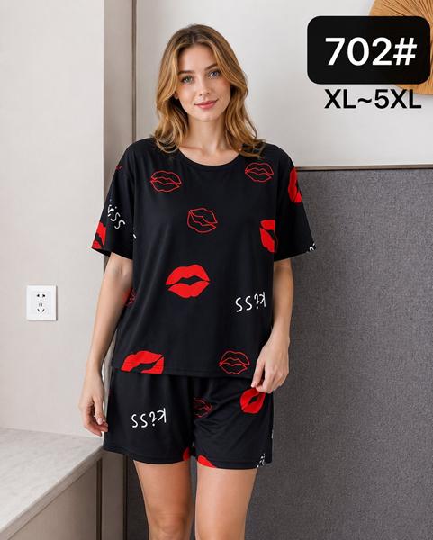 Пижама Romeo life (XL-5XL) 702 black (лето)