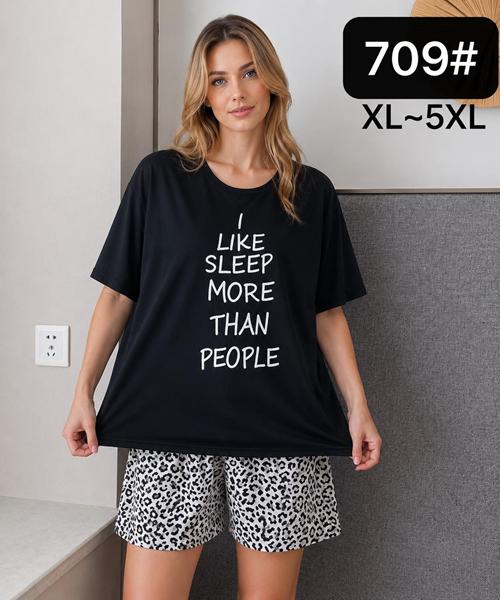 Пижама Romeo life (XL-5XL) 709 black (лето)
