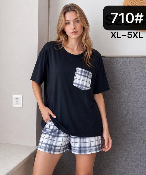 Пижама Romeo life (XL-5XL) 710 black (лето)
