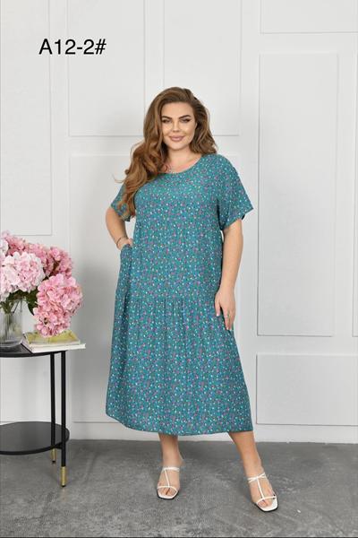 Платье Romeo life (54-58) A12-2 l.blue (лето)