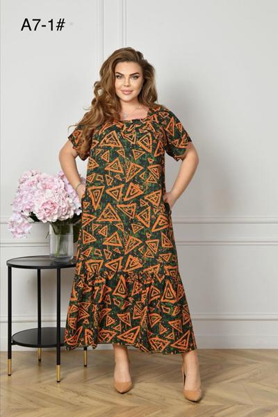 Платье Romeo life (56-60) A7-1 orange (лето)