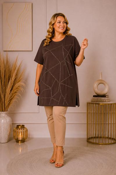 Туника Global (XL-5XL) GL261 brown (лето)