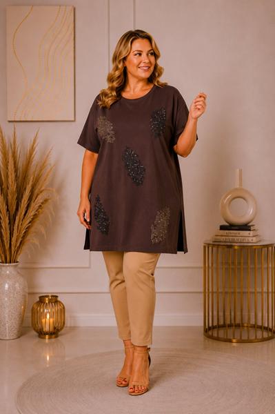 Туника Global (XL-5XL) GL269 brown (лето)
