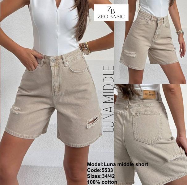 Шорты Jeans Style (34-42) 5533 beige (лето)