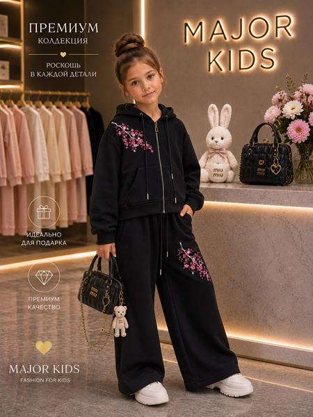 Костюм спорт Major kids (120-160) 8633 black (деми)