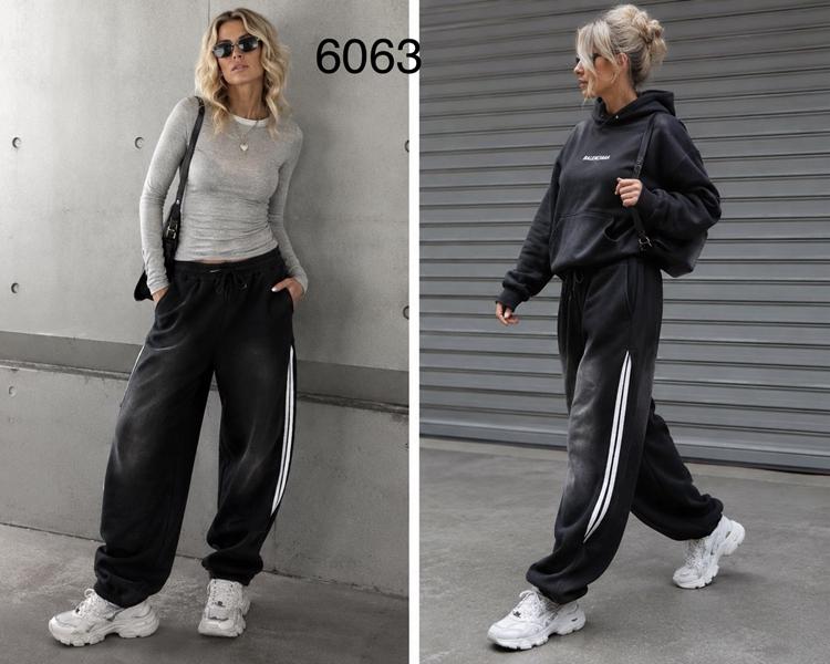 Штаны спорт Saint Wish (L-2XL) 6063 black (зима)