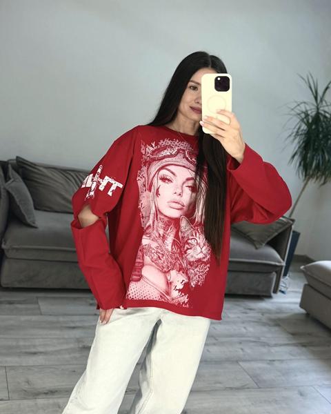 Свитер S.Style (42-48) 38 red (деми)