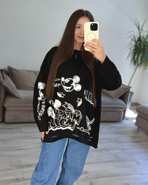 Свитер S.Style (42-48) 92-3 black (деми)