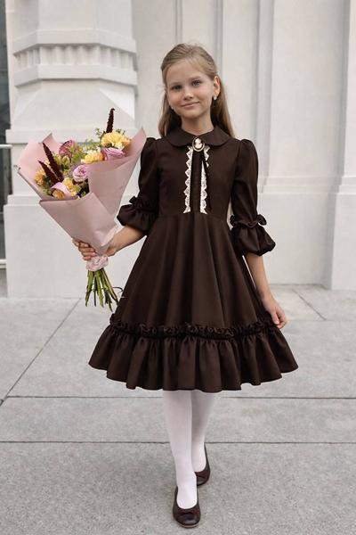 Платье Alisa Brand (128-152) 1335-1523 brown (деми)