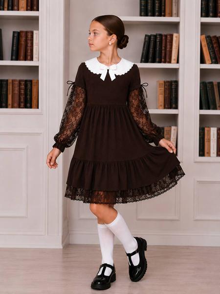 Платье Alisa Brand (128-152) 710-1523 brown (деми)