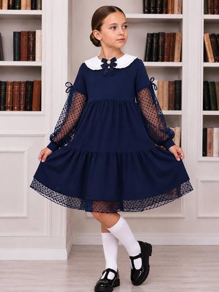 Платье Alisa Brand (128-152) 710-1523 navy (деми)