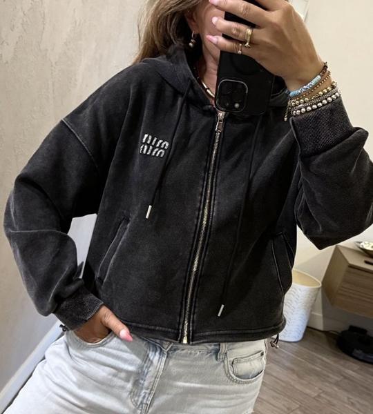 Кофта спорт Lora (M-XL) LR1695 black (деми)