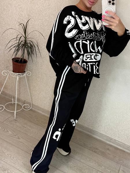 Костюм спорт Lora (M-XL) LR1707 black (деми)