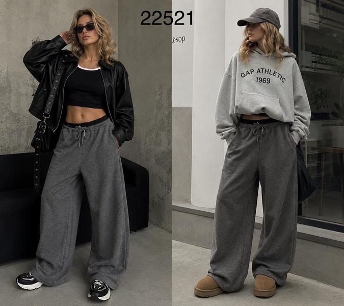 Штаны спорт Saint Wish (S-XL) 22521 grey (зима)