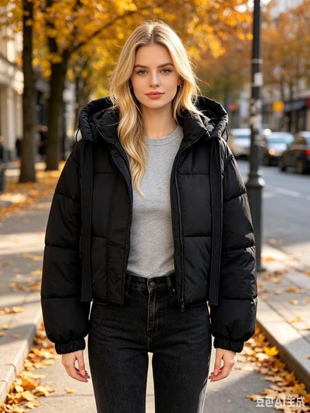Куртка Jacket (L-2XL) B9209 black (деми)