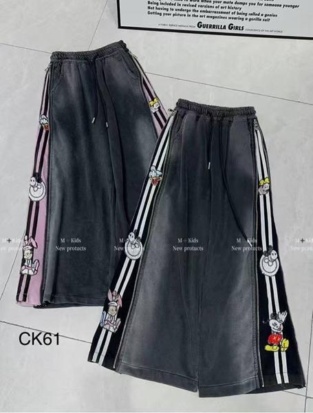 Штаны спорт Delfinka (120-170) CK61 d.grey-white (деми)