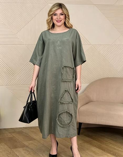 Платье Romeo life (52-58) 10799 khaki (лето)