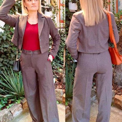 Костюм H&S (36-42) 6129 brown (деми) H&S 6129 brown