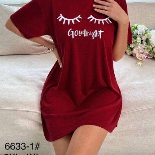 Ночнушка Anion (2XL-4XL) 6633-1 red (лето) Anion 6633-1 red