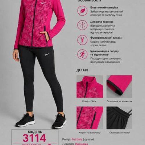 Костюм спорт AZT (S-2XL) AZ1022-3114 crimson (деми) AZT AZ1022-3114 crimson