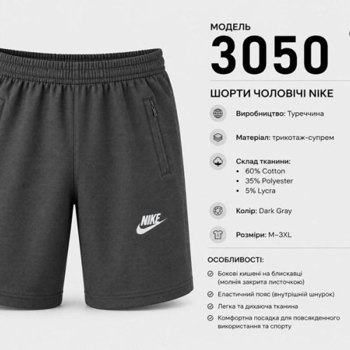 Шорты AZT (M-3XL) AZ1090-3050 grey (лето) AZT AZ1090-3050 grey