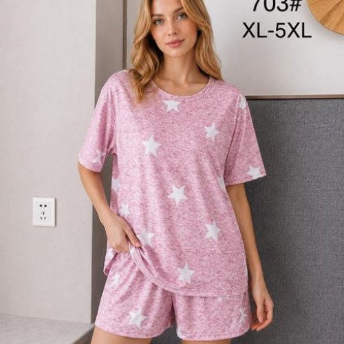 Пижама Romeo life (XL-5XL) 703 pink (лето) Romeo life 703 pink