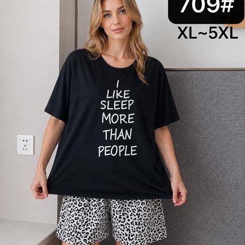 Пижама Romeo life (XL-5XL) 709 black (лето) Romeo life 709 black