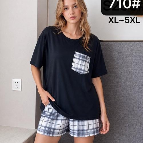 Пижама Romeo life (XL-5XL) 710 black (лето) Romeo life 710 black