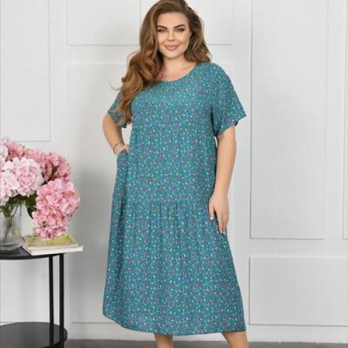 Платье Romeo life (54-58) A12-2 l.blue (лето) Romeo life A12-2 l.blue
