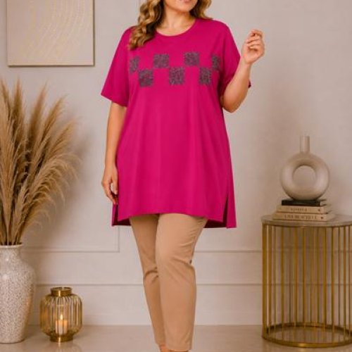 Туника Global (XL-5XL) GL253 pink (лето) Global GL253 pink