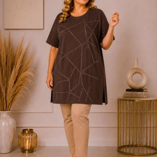 Туника Global (XL-5XL) GL261 brown (лето) Global GL261 brown