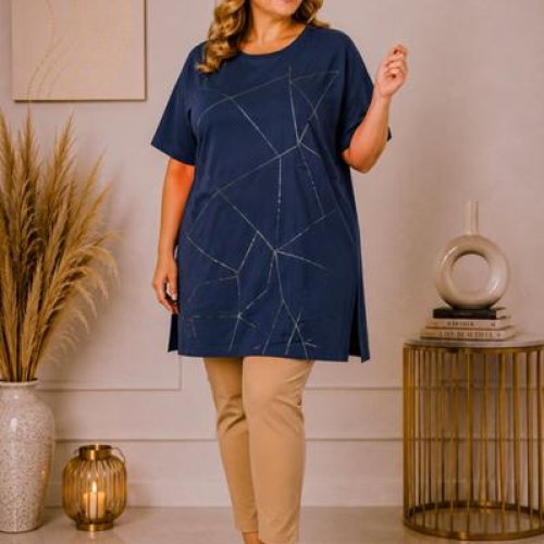 Туника Global (XL-5XL) GL262 navy (лето) Global GL262 navy