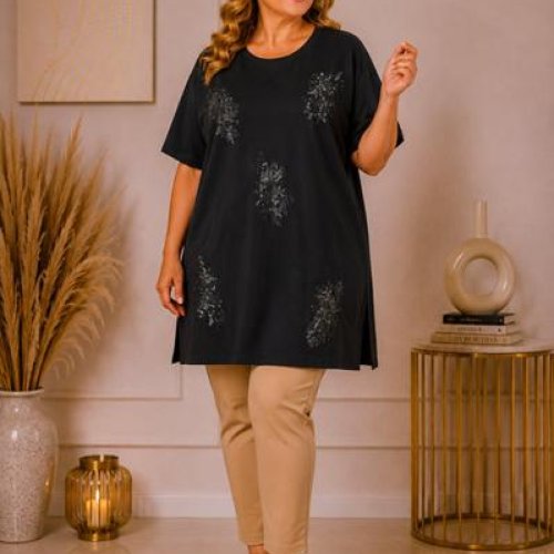 Туника Global (XL-5XL) GL267 black (лето) Global GL267 black