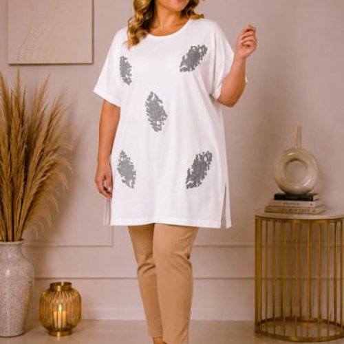 Туника Global (XL-5XL) GL268 white (лето) Global GL268 white