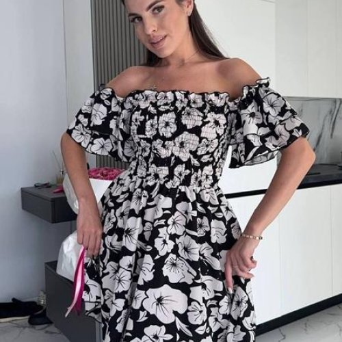 Платье Arina (42-48) 1509-1 black-white (лето) Arina 1509-1 black-white