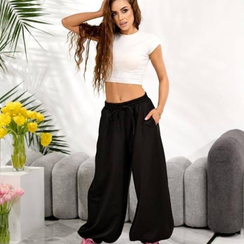 Штаны спорт Arina (42-48) 1698 black (деми) Arina 1698 black