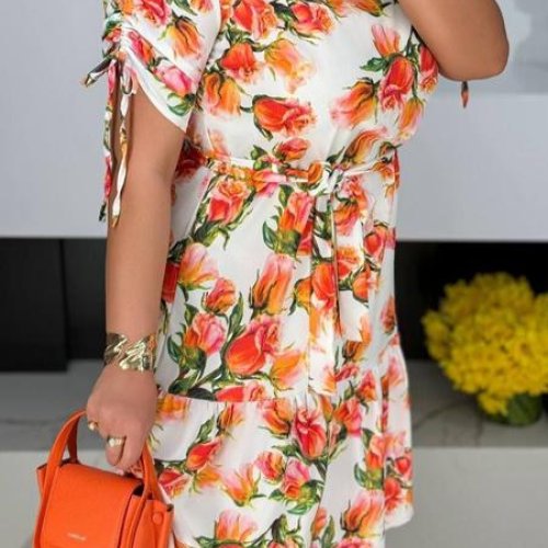 Сарафан Arina (48-58) 2502 white-orange (лето) Arina 2502 white-orange