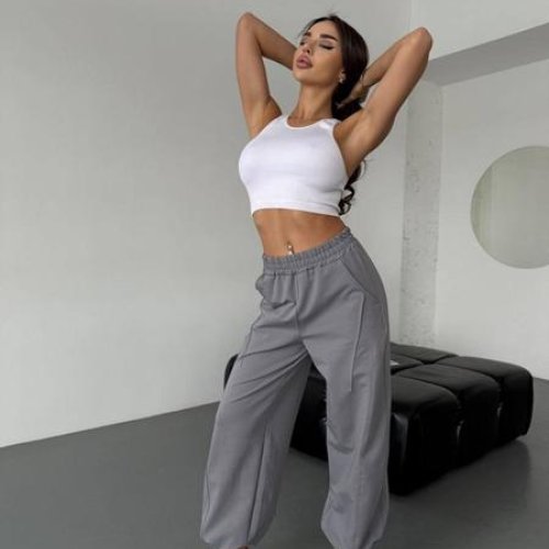 Штаны спорт Arina (42-52) 4262 d.grey (деми) Arina 4262 d.grey