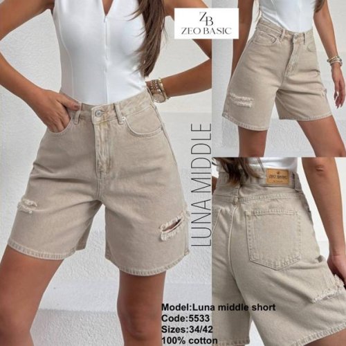 Шорты Jeans Style (34-42) 5533 beige (лето) Jeans Style 5533 beige