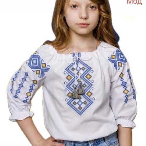 Вышиванка Надийка (104-152) ND1420-112 white (лето) Надийка ND1420-112 white