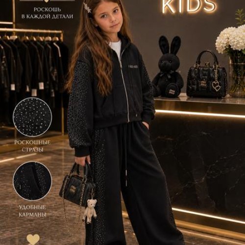 Костюм спорт Major kids (120-160) 8631 black (деми) Major kids 8631 black