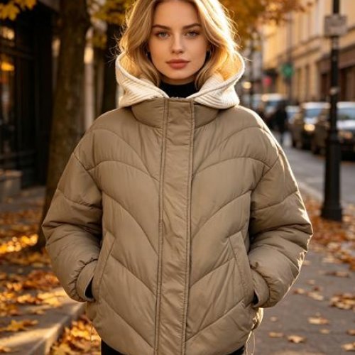 Куртка Jacket (M-2XL) B3320 beige (деми) Jacket B3320 beige