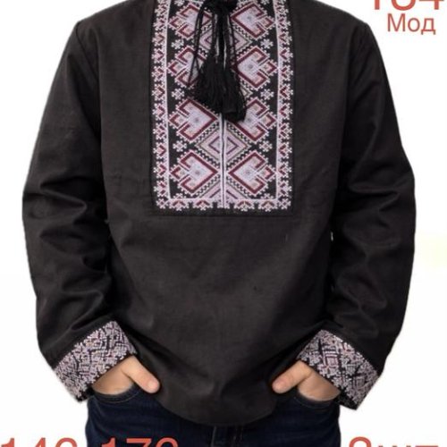 Вышиванка Надийка (146-176) ND1500-134 black (деми) Надийка ND1500-134 black