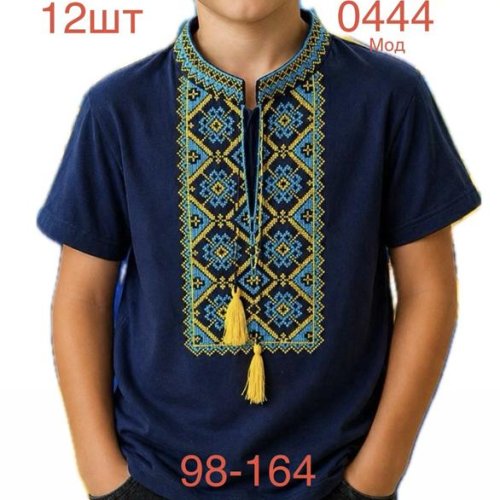 Вышиванка Надийка (98-164) ND1549-0444 navy (лето) Надийка ND1549-0444 navy