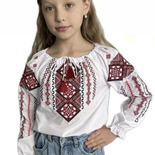 Вышиванка Надийка (104-152) ND1561-112 white (деми) Надийка ND1561-112 white